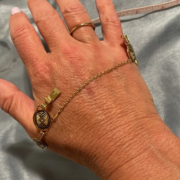 Demascene Link Gold Bracelet New NWT Great Gift!! Beautiful Unique - Picture 10 of 10